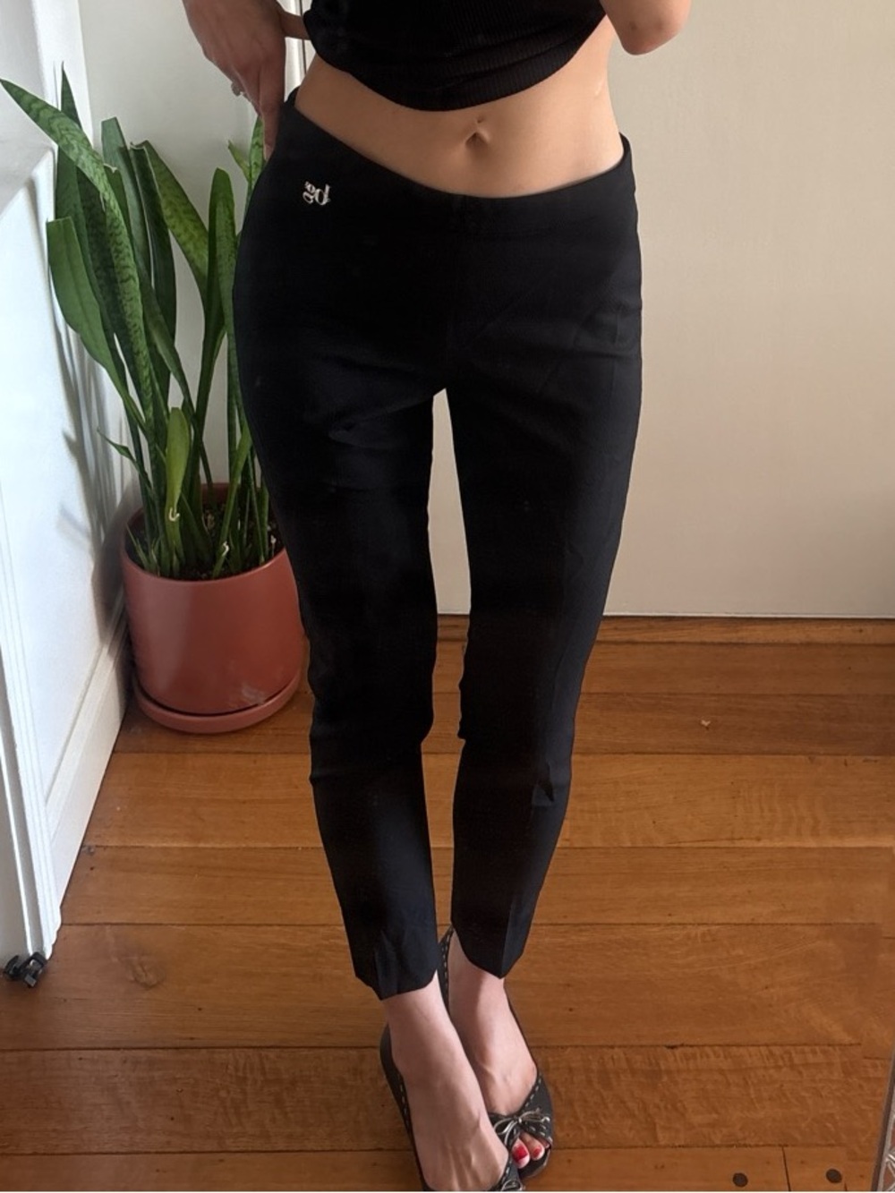 Blugirl Blumarine Black Slim High-Waist Pants size S